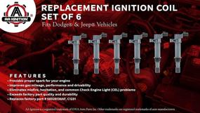 img 3 attached to Ignition Coil Pack Set of 6 - 56028138AF, C1231 - Dodge, Jeep Compatible - 2002-2008 Ram 3.7 & 4.7L - 2000-2008 Dakota, Durango - 2002-2008 Grand Cherokee, Liberty