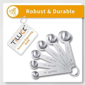 img 1 attached to 🥄 TILUCK Stainless Steel Measuring Cups & Spoons Set - Essential Kitchen Gadgets for Cooking & Baking (4+6) - Reliable Measurement Tools