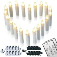 🕯️ homemory 20 pcs led window candles with remote timer, battery operated flameless taper christmas candles light with clips/suction cups, flickering warm white light, diameter 0.7&#39;&#39;x 4&#39;&#39; логотип