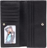 👝 seammer large women's rfid blocking real leather bifold clutch wallet - slim, stylish, and secure with zipper pocket (black) logo