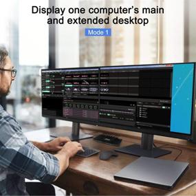 img 1 attached to 🖥️ TESmart Dual Monitor KVM Switch with DisplayPort, HDMI, and 4K @ 60Hz - Supports 2 PCs and 2 Monitors (Black)