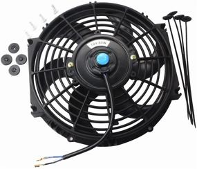 img 3 attached to 🌀 High-Performance MOSTPLUS Black Universal Electric Radiator Slim Fan Push/Pull 12V + Mounting Kit (10 Inch) - Ultimate Cooling Solution!