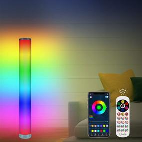 img 4 attached to 41" RGB Corner Floor Lamp: Remote Control, Bluetooth Music Sync, 16 Million Colors, DIY Rainbow Decor - Perfect for Christmas Gifts, Gaming, Living Room Parties