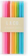 🌈 tall skinny rainbow birthday cake candles: 20 count for stunning party cake decorations logo
