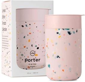 img 2 attached to W&P Porter Travel Coffee Mug, 16 oz Terrazzo Blush, Silicone Sleeve, Reusable Tea Cup, Portable Ceramic with BPA-Free Lid, Dishwasher Safe, On-the-Go