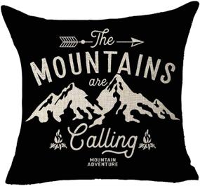 img 2 attached to The Mountains are Calling Adventure Arrow Campfire Outdoor Throw Pillow Cover - 18X18 inches