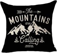 the mountains are calling adventure arrow campfire outdoor throw pillow cover - 18x18 inches logo