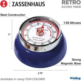 img 3 attached to ⏲️ Zassenhaus Retro Navy Blue Magnetic Kitchen Timer – 60 Minute, 2.75-Inch