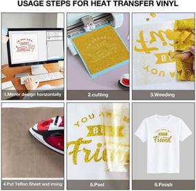 img 1 attached to HTV Heat Transfer Vinyl Bundle - Assorted Colors PU Heat Transfer Vinyl for T-Shirt Design - Easy to Cut & Weed - 40 Pack 12X12 Inch + 21 Pack 12X10 Inch