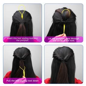 img 1 attached to 💇 Ahier 4-Pair Topsy Tail Hair Tool Set - Hair Braid Accessories for Ponytail, French Braid, and Loop Styles