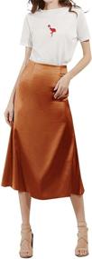 img 1 attached to LYANER Womens Elegant Satin Zipper Women's Clothing and Skirts