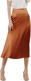 img 2 attached to LYANER Womens Elegant Satin Zipper Women's Clothing and Skirts