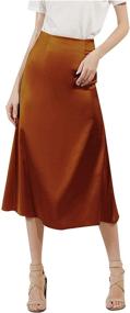 img 4 attached to LYANER Womens Elegant Satin Zipper Women's Clothing and Skirts