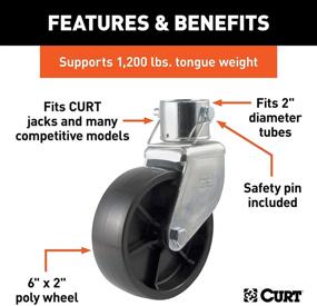 img 2 attached to CURT 28276: 6-Inch Caster Trailer Jack Wheel Replacement – 1,200 lbs Capacity