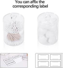 img 1 attached to 🛁 KMEIVOL Qtip Holder, Set of 2 Apothecary Jars, Clear Acrylic Cotton Ball Holder, Bathroom Organizer, Canisters with Lids for Cotton Swabs, Balls, Q-Tips, Makeup Brushes