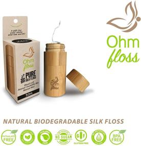 img 1 attached to Eco-Friendly Dental Floss - Biodegradable Silk Spool with Bamboo Holder, Naturally Waxed 🌿 with Candelilla, 100% Compostable, 55 yards/50 meters - Zero Waste Oral Care, Natural Mint Scent