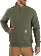 carhartt midweight quarter zip mock neck sweatshirt men's clothing in active logo