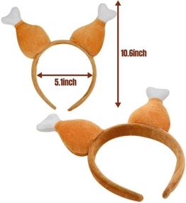 img 2 attached to 3 Pack Thanksgiving Turkey Headband Drumsticks Headband: Festive Roasted Turkey Hat and Plush Costume Decorations for Holiday Parties and Celebrations - Party Favor Supplies