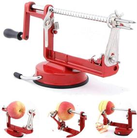 img 1 attached to 🍎 Stainless Steel Apple Peeler Corer Slicer Machine - Reliable Heavy Duty Die Cast Magnesium Alloy Peeler Slicer Corer with Strong Suction Base