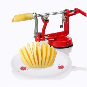 img 3 attached to 🍎 Stainless Steel Apple Peeler Corer Slicer Machine - Reliable Heavy Duty Die Cast Magnesium Alloy Peeler Slicer Corer with Strong Suction Base