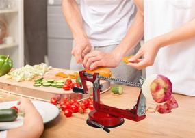 img 2 attached to 🍎 Stainless Steel Apple Peeler Corer Slicer Machine - Reliable Heavy Duty Die Cast Magnesium Alloy Peeler Slicer Corer with Strong Suction Base