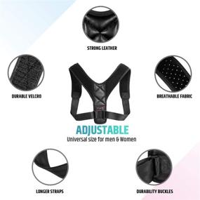 img 2 attached to 👍 RoselynBoutique Posture Corrector: Adjustable, Invisible & Comfortable Upper Back Brace for Women and Men - USA Design - Universal Fit