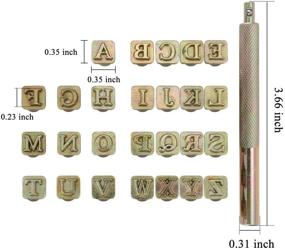 img 2 attached to Yoption 27 Piece Leathercraft Stamping Tool Set: 26 Alphabet Letter Stamps Punch 6mm + 1 Stamping Handle for Leather Craft