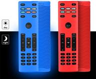 📺 premium 2-piece protective case for vizio xrt136 smart tv remote | shockproof silicone cover | washable & anti-lost | red+glow blue | remote loop included logo