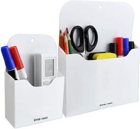 img 4 attached to 📁 Magnetic File Holder - Magnetic Paper Pocket Organizer for Office Supplies Storage, Mail, Notebooks, Planners, Letters (2 Pcs)