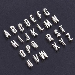 img 1 attached to 🔠 PH PandaHall 130pcs Alphabet A-Z Slide Charms Tibetan Alloy Letters for DIY Craft Flat Bracelet Wristbands Necklace Choker Jewelry Making