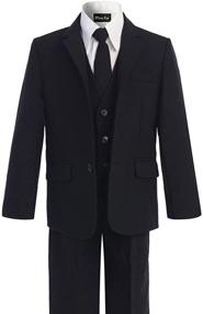 img 1 attached to 👔 Stylish OLIVIA KOO Boys Solid 5-Piece Formal Suit Set: Complete with Matching Neck Tie