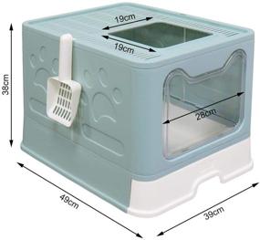 img 3 attached to Large Cat Litter Box with Lid - Foldable Top Entry Design, 🐾 Includes Tray & Pet Plastic Scoop - Portable, Easy to Clean, Odor-Free (Box)