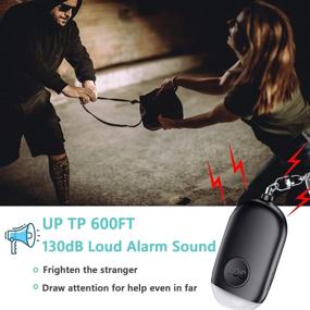 img 2 attached to 🚨 USB Rechargeable Personal Alarm Keychain - 130dB Self Defense Security Alarm with Emergency LED Light for Women, Kids, and Elderly - Ensures Safety and Sound