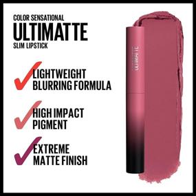 img 1 attached to 💄 Maybelline New York Color Sensational Ultimatte Lipstick: Lightweight Comfort & Intense Color Pigment – MORE MAUVE, 0.06 oz.