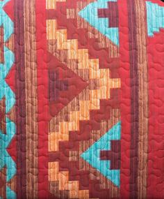 img 3 attached to Western Southwestern Native Indian American 6 Piece Bedding Quilt Bedspread and Fitted Sheet Set - Turquoise Red Orange Brown (6PC King). No Flat Sheet Included!