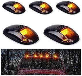 img 1 attached to 🚨 Черные фары с закопченным линзовым стеклом для грузовиков Dodge Ram 1500 2500 3500 4500 и других моделей - комплект из 5 шт.