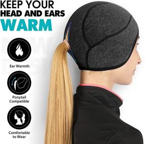 img 3 attached to 🧢 Warm and Stylish Hikenture Women's Skull Cap with Ponytail Hole - Ideal for Winter Running, Cycling, and Cold Weather Activities