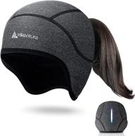 🧢 warm and stylish hikenture women's skull cap with ponytail hole - ideal for winter running, cycling, and cold weather activities логотип