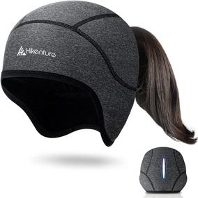 img 4 attached to 🧢 Warm and Stylish Hikenture Women's Skull Cap with Ponytail Hole - Ideal for Winter Running, Cycling, and Cold Weather Activities