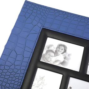 img 2 attached to 🔵 Yarlung Large PU Leather 4 x 6 Inches Photo Album with 600 Black Pages, Sewn Bonded Slots for Wedding, Family, Anniversary Photos - Blue