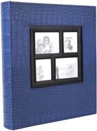 🔵 yarlung large pu leather 4 x 6 inches photo album with 600 black pages, sewn bonded slots for wedding, family, anniversary photos - blue logo