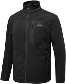 img 4 attached to TBMPOY Men's Full-Zip Fleece Jacket - Soft Polar Winter Outdoor Coat with Pockets