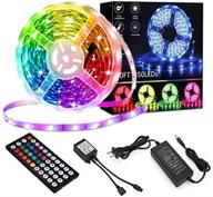 🌈 50ft/15m led strip lights kit: bright rgb flexible non-waterproof tape lights with remote – ideal for indoors, outdoors, under cabinet lighting in bedroom or living room логотип