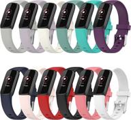 🌈 12 colors soft silicone sport bands for fitbit luxe - waterproof & quick release wristbands for luxe fitness tracker | durable & comfortable (small) logo