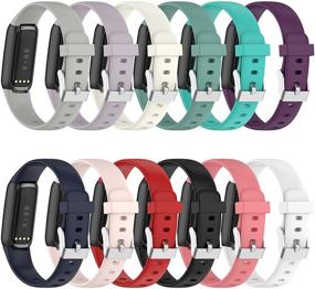 img 3 attached to 🌈 12 Colors Soft Silicone Sport Bands for Fitbit Luxe - Waterproof & Quick Release Wristbands for Luxe Fitness Tracker | Durable & Comfortable (Small)