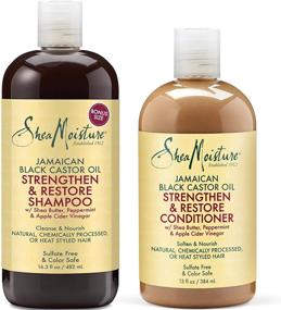 img 4 attached to 🧴 Shea Moisture Strengthen, Grow & Restore Shampoo and Conditioner Set: Jamaican Black Castor Oil Combo Pack - 16.3 oz Shampoo & 13 oz Conditioner