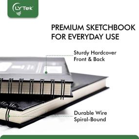 img 3 attached to 📚 LYTek Premium Hardcover Sketch Book, 2 Pack 9"x12" with Spiral Wire and Pencil Loop, Total 160 sheets of Acid Free Drawing Paper, Perfect for Pen, Colored Pencil, Pastel, Graphite - Ideal for Artists and Sketching