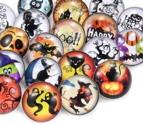 img 4 attached to Halloween Snaps: 20 PCS Fancy DIY Glass Snap Button Set for Crafts, Sewing & Accessories