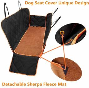 img 3 attached to Fragralley Dog Seat Cover: Detachable & Adjustable Hammock for Car Trucks Back Seat with Waterproof Sherpa Fleece Mat - Pet Seat Protector for SUV