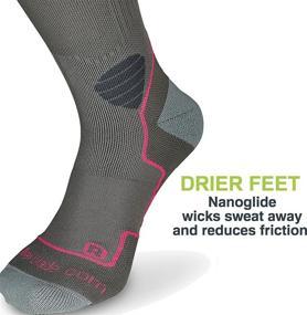 img 1 attached to 👟 High Performance Women's Socks for Rollerblading & Multi-Sport Activities - Dark Grey and Pink